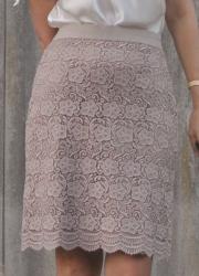 Keeping the lace pure and undarted in a fitted skirt