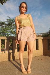 DIY Sequin Cross Shorts