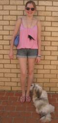 First Day of Summer: Singlet, Shorts, Balenciaga Sandals, Vintage Snakeskin Bag