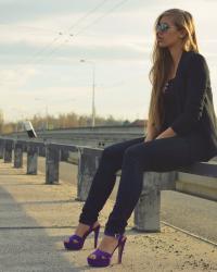Purple heels.