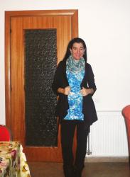 Torquoise in Floral and Plaid.