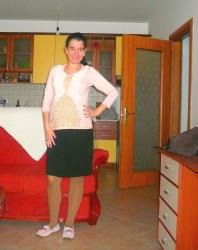 Pastely Chiffon and Pencil Skirt.