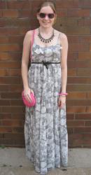 Jeanswest Grey Floral Print Maxi Dress, Marc By Marc Jacobs Karlie Bag