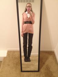 PEACH AND BROWN TUESDAY WORK OUTFIT