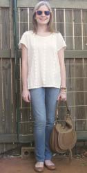 Sass and Bide Tee, Jeanswest Skinny Jeans, Chloe Marcie Hobo Bag, Marc by Marc Jacobs Flats