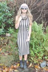 stripey midi & lilac beanie