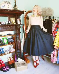 new sheer dresses, vintage skirts and a little cape