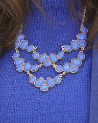 WINTER LOOK |BLUE COAT & BLUE NECKLACE 