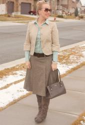 School Girl Pleated Tweed