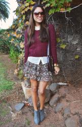 Look 195- Burgundy&Flowers