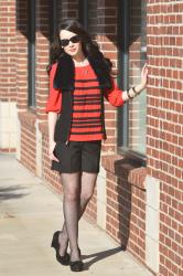 L's Festive Look of the Day: Strips of Licorice Top