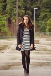 Look Book: Striped Dresses & Parka's