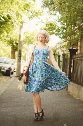 blue vintage dresses and lazy saturday lunches with friends
