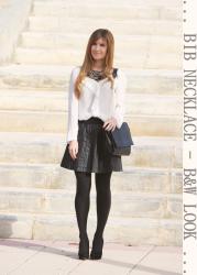 BIB NECKLACE AND BLACK AND WHITE LOOK