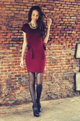 BURGUNDY ZARA DRESS 