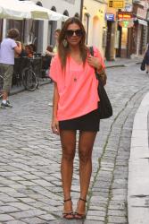 I love Zagreb / Flashy top and black mini skirt