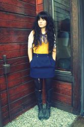 remix archives // navy skirt 