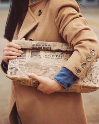 Camel Coat and DIY Paper Bag