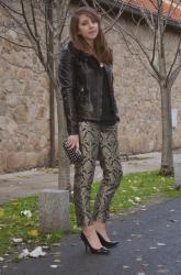 Gold Jacquard Pants