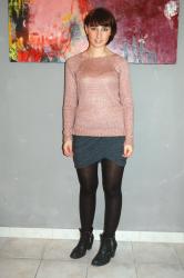 Sequins & jupe drapée