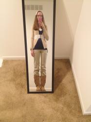 Navy and Beige Work Outfit