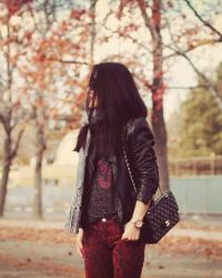 Hand-made Knit & Brocade Jeans