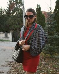 MITROVDAN: Burgundy and black outfit
