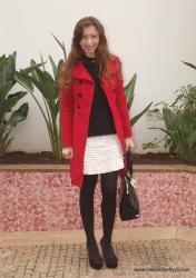 Daily Look ♥ Black & White with a Red Coat