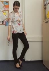 black & flowers