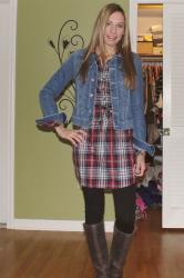 PLAID DRESS & FAVORITE DENIM JACKET