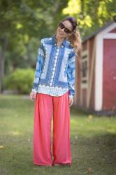 Blue Scarf Print Blouse