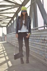 Biker jacket&Neon details.