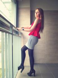 dress with frill.
