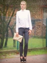 white blouse.