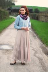 Pleated Chiffon Maxi With A Sweatshirt