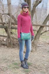 Moschino beanie and Rebecca Minkoff bag 
