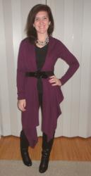 Stay or Go: DKNY Purple Flyaway Cardigan