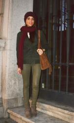 Look 207- Green & Burgundy