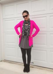 A few shades of gray...and hot pink!