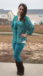 What I Wore Wednesday: Teal on Teal 