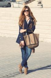 NAVY COAT AND VANESSA BRUNO CANVAS