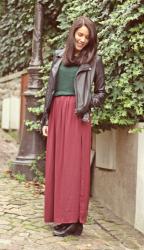 Burgundy Maxi Skirt