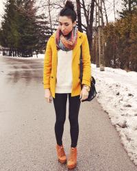 yellow coat