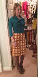 Dressy OOTD: Teal and Mustard Yellow and searching for a wedding guest look!