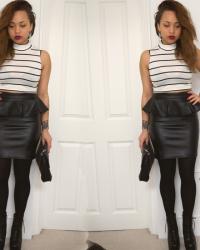 The Pleather Peplum Skirt