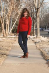 Outfit Post - Fuzzy and Red