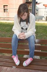 Look of the day: Skull sweatshirt