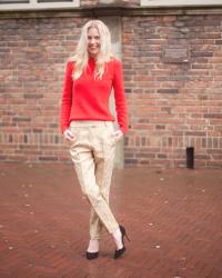OUTFIT: Red Angora and Gold Brocade
