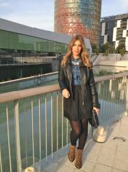 080 look: denim and leopard