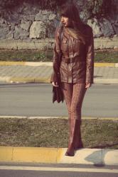 Brown Faux Leather Jacket